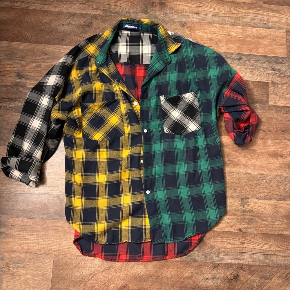 Color block flannel